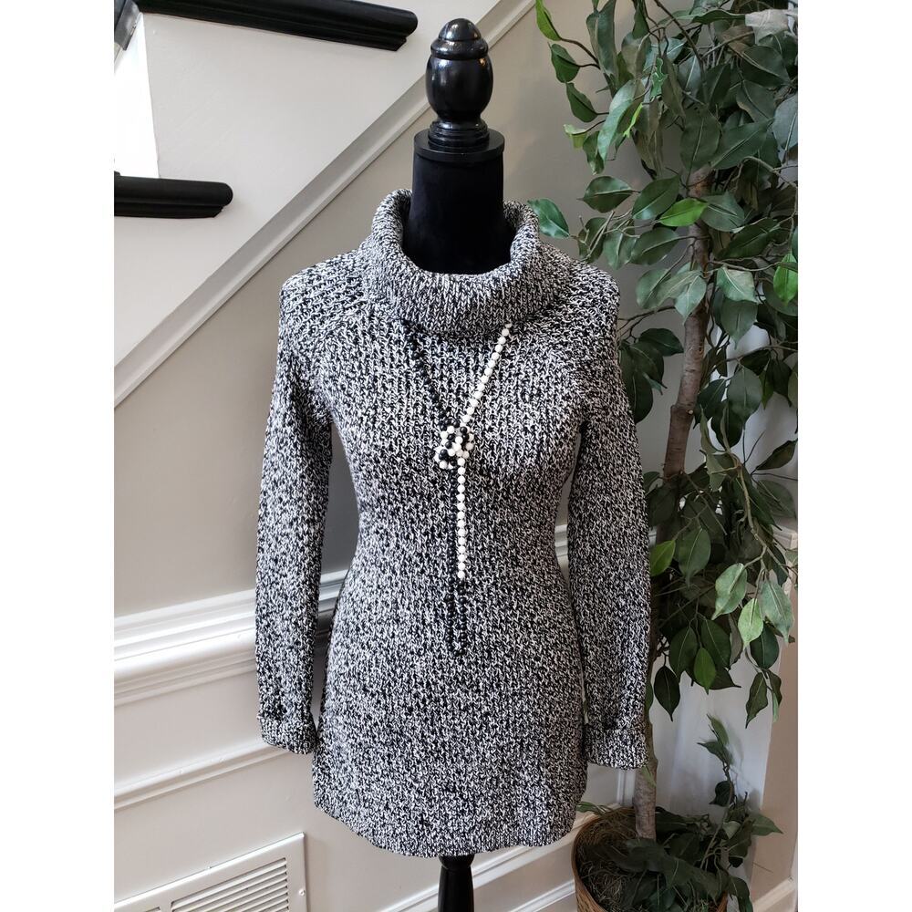 Bass Sweater Women Small Gray Turtle Neck Long Sleeves Stretched Pullover